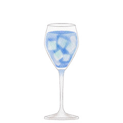 Watercolor cocktail drink.	

