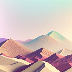 Paper cut style about mountains. Made by AI.