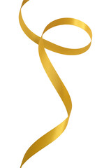 Gold ribbon abstract line art.	