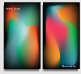 Set of covers design templates with vibrant gradient background. Trendy modern design. 