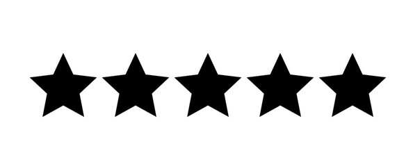 Five stars customer product rating review flat icon for apps and websites