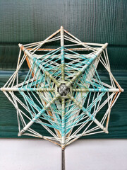 Woven bright God's eye mandala home talisman