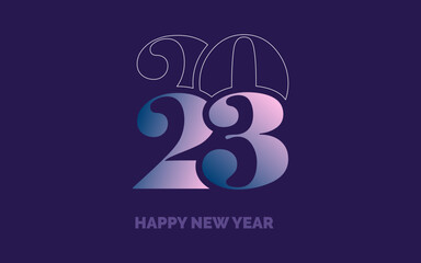 Happy New Year 2023 text design. for Brochure design template. card. banner. Vector illustration