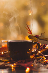 a cup of steamed coffee