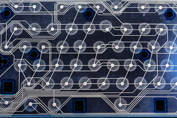 The circuit diagram of the keyboard is used for data entry.