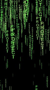Protect data online code matrix style concept