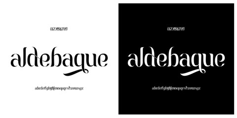 Elegant Font Lowercase and Number. Classic Lettering Minimal Fashion Designs. Typography modern serif fonts regular decorative vintage concept. vector illustration