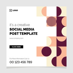 Its a Creative Social Media Post template Geometric Vector Background