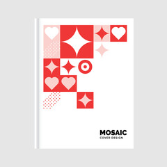 Flat mosaic Book Cover template