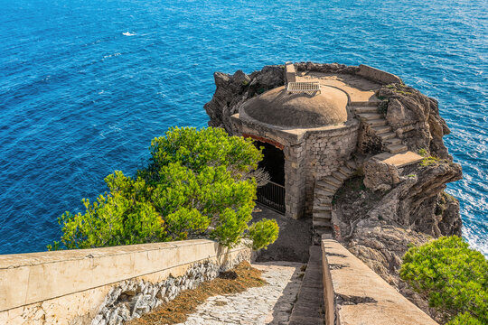 Scenic view of old lighthouse of Escampo-Barriou at Giens peninsula in south of France