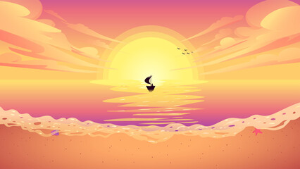 Obraz na płótnie Canvas sunset illustration