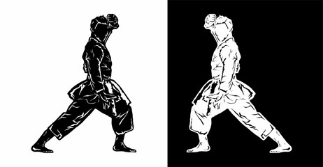 karate icon vector logo solhouette