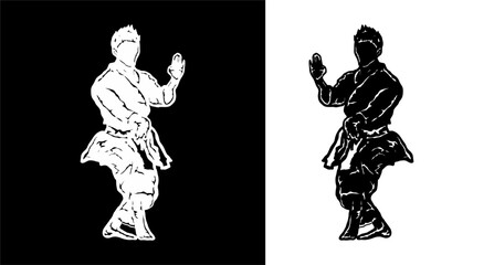 karate icon vector logo solhouette