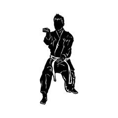 karate icon vector logo solhouette