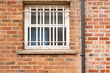 Shrewsbury Shropshire united kingdom 20, October 2022 prison windows with steel bars to prevent escape