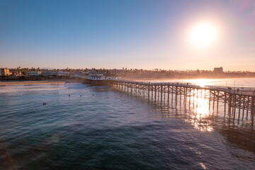 Obraz premium Pier at Mission Beach in San Diego in the Early Morning