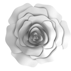 Silver flower. 3D flower. 3D illustration.