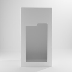 white box packaging blank a front view 3d rendering  