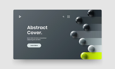 Clean realistic balls company brochure template. Colorful corporate identity vector design concept.