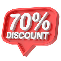 3D seventy percent discount. 70% discount. 70% sale.