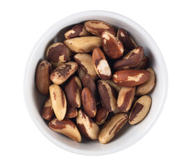 Bowl with Brazil nuts and transparent background png