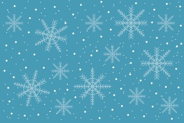 Fototapeta na wymiar Winter snowflake illustration on blue background.