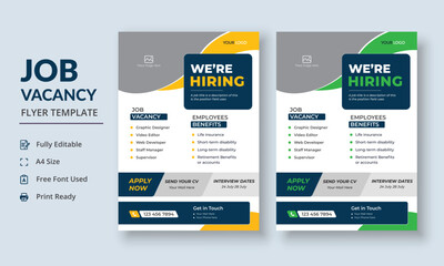 Job Vacancy Flyer Template, Job Recruitment Flyer, We are Hiring Job Flyer Template