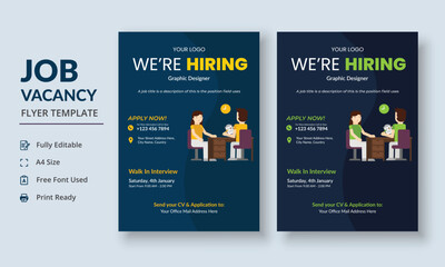 Job Vacancy Flyer Template, Job Recruitment Flyer, We are Hiring Job Flyer Template