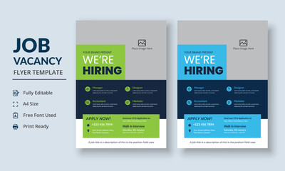 Job Vacancy Flyer Template, Job Recruitment Flyer, We are Hiring Job Flyer Template