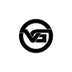 Letter VG circle logo design vector
