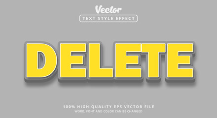 Editable text effect, Delete text with modern style and classic