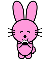 ウサギ　おにぎり　食事　イラスト