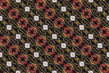 ฺฺBatik Textile Ethnic ikat diamond seamless pattern digital vector design for Print saree Kurti Borneo Fabric border brush symbols swatches designer