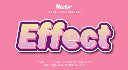 Effect text with soft purple and pink color style, Editable text effect