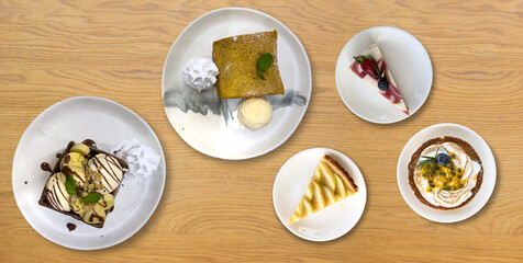 Delicious  food on a wooden table