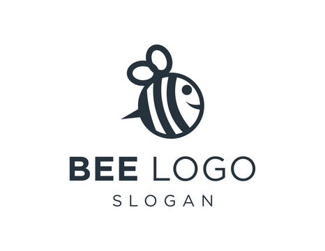 Logo design about honey bee on a white background. created using the CorelDraw application.