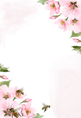 blooming sakura wedding invitations card
