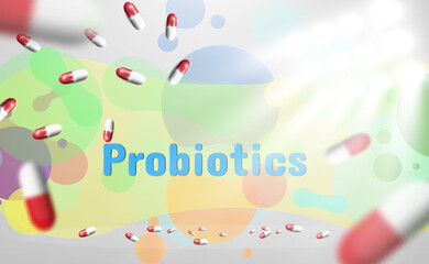 Image with probiotics in capsules.	
