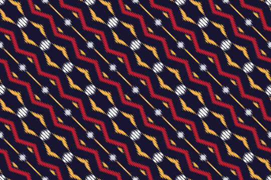 Ikat Aztec tribal cross Seamless Pattern. Ethnic Geometric Batik Ikkat Digital vector textile Design for Prints Fabric saree Mughal brush symbol Swaths texture Kurti Kurtis Kurtas