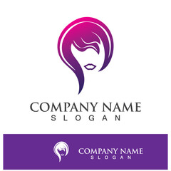 Style hair woman icon logo vector