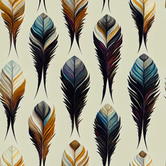 seamless pattern with feathers