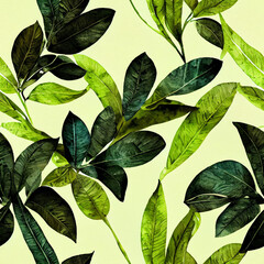 green leaves seamless pattern