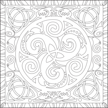 Mandala celtique Triqueta - 12 feutres inclus - 28 x 37 cm - à colorier  Colorvelvet - Dessin et coloriage adulte - Creavea