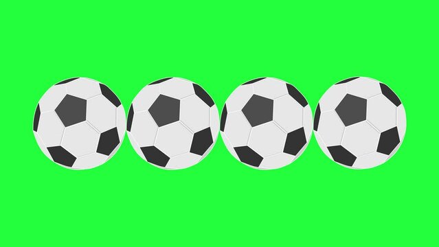 Animation of a soccer ball flying and rotating to form the words "goal". Goal animation in soccer.