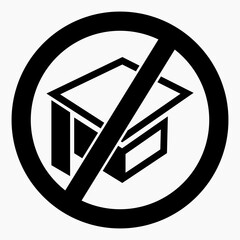 No higher education icon. Study ban. No education. No students. Vector icon.
