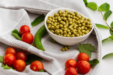 Fresh green peas, culinary photo, vegetarian