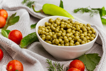 Fresh green peas, culinary photo, vegetarian