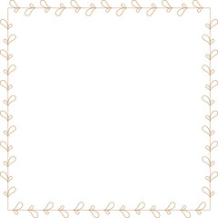 Leaf and flower pattern design with a square border frame.