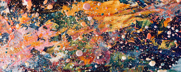 Color texture. Hand drawn oil painting on canvas. Abstract art background. Modern, contemporary art. Colorful canvas. Wall decor background	
