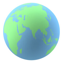 Highly detailed Earth globe with Australia, New Zealand and Oceania, PNG isolated on transparent background	
